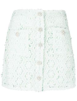 daisy lace-detail miniskirt