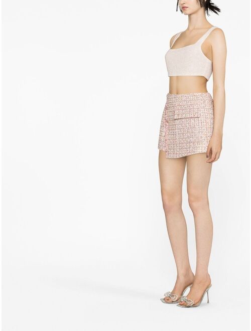 Self-Portrait asymmetric tweed shorts