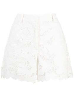 embroidered high-waisted shorts