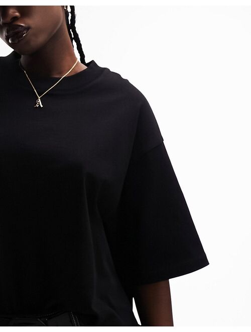 ASOS DESIGN oversized heavyweight T-shirt with side splits in black