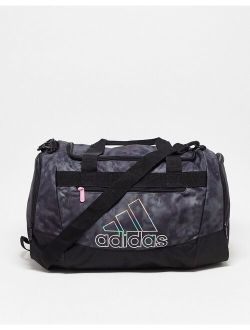 performance adidas Training defender small duffle bag in dark gray