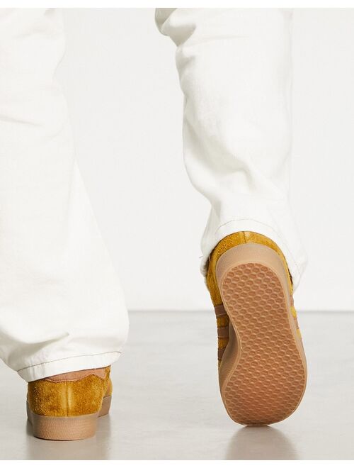 adidas Originals Gazelle gum sole sneakers in beige