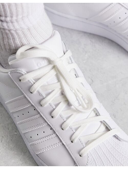 adidas Originals Superstar sneakers in triple white