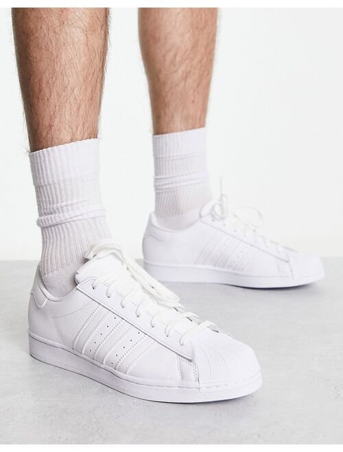 adidas Originals Superstar sneakers in triple white