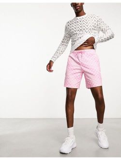 Monogram AOP shorts in pink