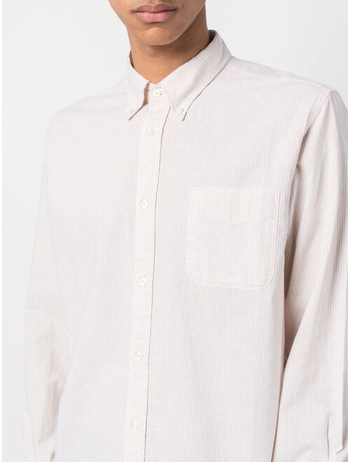 Woolrich striped cotton-linen shirt