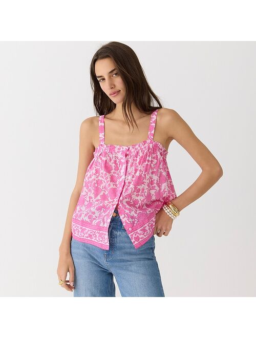 J.Crew Smocked button-front tank top in Liberty Poppy and Daisy fabric
