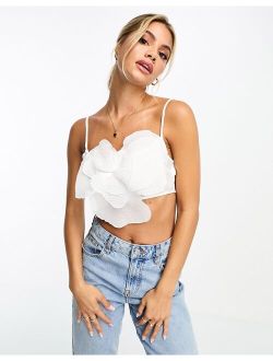 strappy back corsage cami in ivory