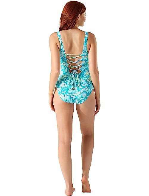 Tommy Bahama Island Cays Seafronds Reversible Lace Back One-Piece