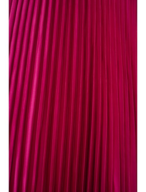 Mac Duggal Pleated Flutter-Sleeve Deep-V Lace-Up Gown