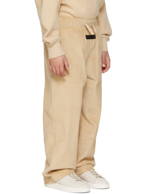 ESSENTIALS Kids Beige Relaxed Trousers
