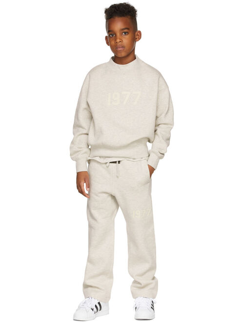 ESSENTIALS Kids Off-White '1977' Relaxed Lounge Pants