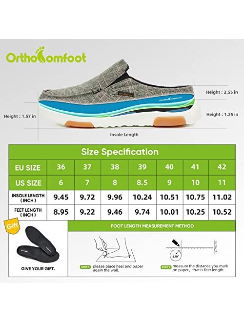 OrthoComfoot Women's Orthopedic Slip On Shoes, Comfort Arch Support Slippers for Bunions, Plantar Fasciitis Loafers for Foot Heel Pain Relief