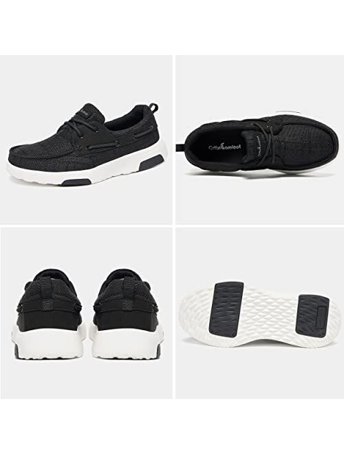 OrthoComfoot Women's Lace Up Boat Shoes with Arch Support, Comfortable Shoes for Plantar Fasciitis, Orthopedic Casual Deck Loafers for Heel and Foot Pain Relief