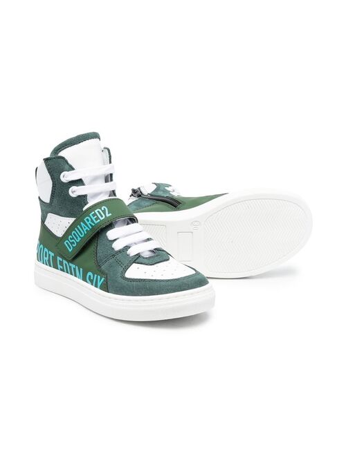 Dsquared2 Kids leather panelled high-top sneakers
