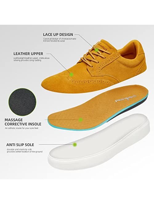 OrthoComfoot Men's Fashion Sneakers with Arch Support, Ergonomic Shoes for Plantar Fasciitis, Orthopedic Casual Shoes for Achilles Tendonitis,Flat Feet