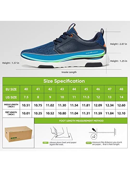 OrthoComfoot Men's Orthopedic Shoes, Plantar Fasciitis Shoes, Arch Support Fashion Sneaker with Lace Up Design