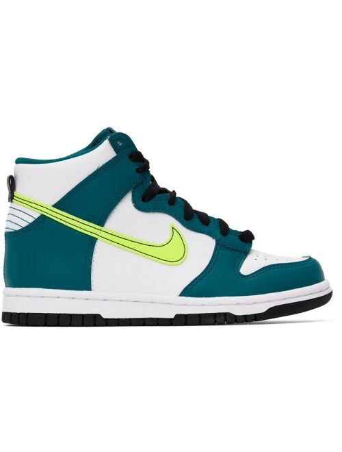 NIKE Kids Blue & White Dunk High Little Kids Sneakers