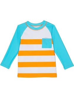 Kids Orange Soda Stripes Long Sleeve Rashguard (Toddler/Little Kids/Big Kids)