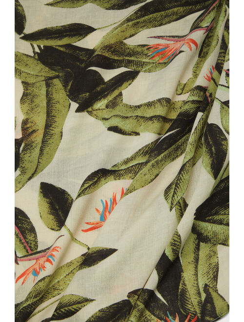 Lulus Bahama Beauty Ivory Palm Leaf Print Sarong Swim Cover-Up