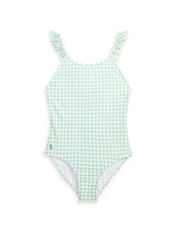 Big Girls Gingham Ruffled One-Piece Swimsuit