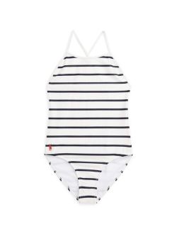 Big Girls Striped Stretch One-Piece Swimsuit