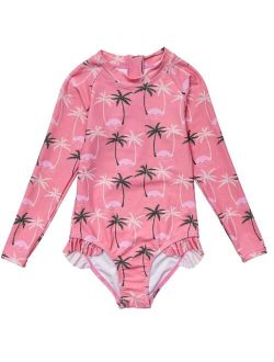 SNAPPER ROCK Toddler|Child Girls Palm Paradise Sustainable LS Surf Suit