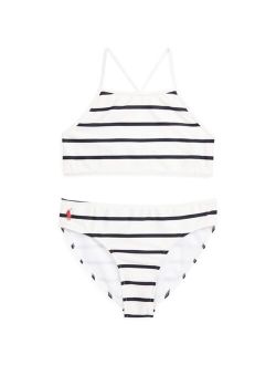 Big Girls Striped Stretch Swimsuit, 2 Piece
