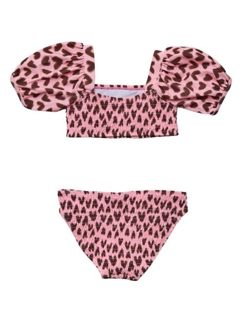 SNAPPER ROCK Toddler|Child Girls Wild Love Puff Sleeve Bikini