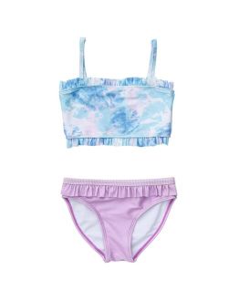 SNAPPER ROCK Toddler Child Girls Sky Dye Frilled Bandeau Bikini