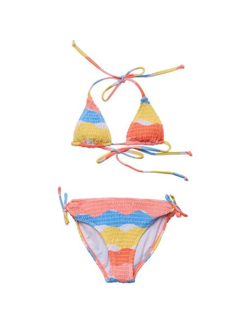 SNAPPER ROCK Toddler|Child Girls Good Vibes Triangle Shirred Bikini