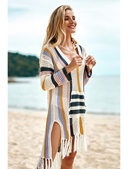 Jeasona Swimsuit Cover Ups for Women Beach Bathing Suit Bikini Crochet Dress