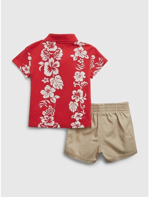 Gap Baby Floral Polo Outfit Set