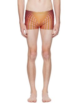 Jean Paul Gaultier Red & Orange 'The Body Morphing' Swim Shorts