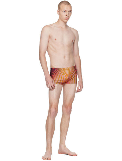 Jean Paul Gaultier Red & Orange 'The Body Morphing' Swim Shorts