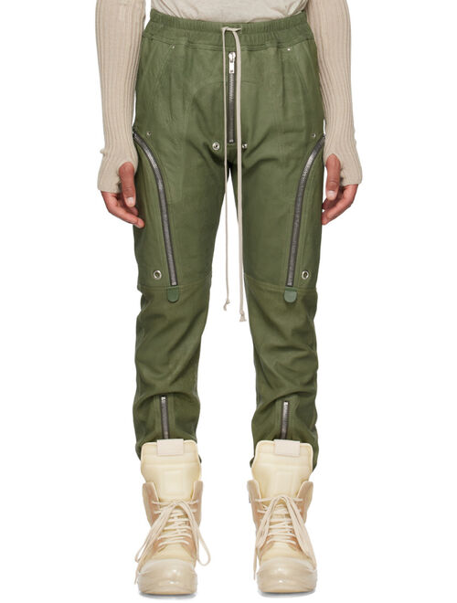 RICK OWENS Khaki Bauhaus Leather Cargo Pants