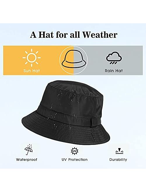 Comhats Oversize XL XXL Large Waterproof Bucket Sun Rain Hat for Mens Womens Golf Safari Ladies Lightweight UPF 50+ Packable