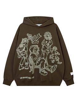 Mens Oversized Zip Up Skeleton Hoodie Streetwear Graphic Hoodies Vintage Hooded Sweatshirt Crewneck Sweatshirts
