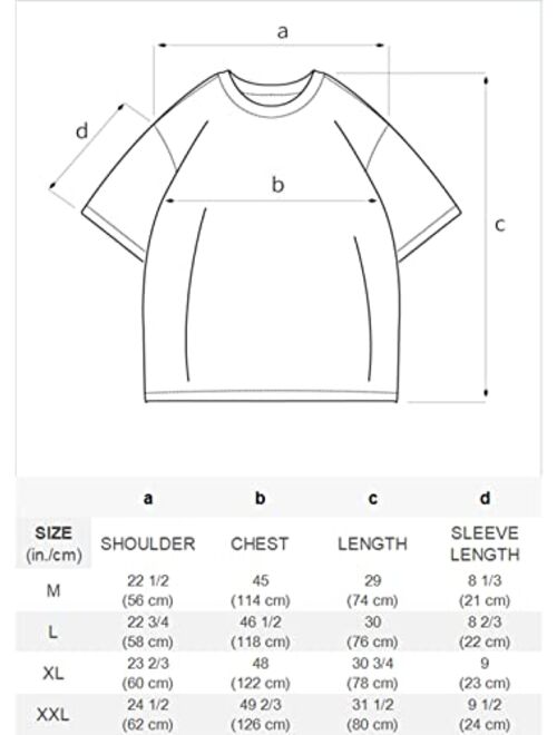 Aelfric Eden Men's Vintage Oversized Graphic Tee Streetwear T Shirts Unisex Letter Tee Casual Summer Tops