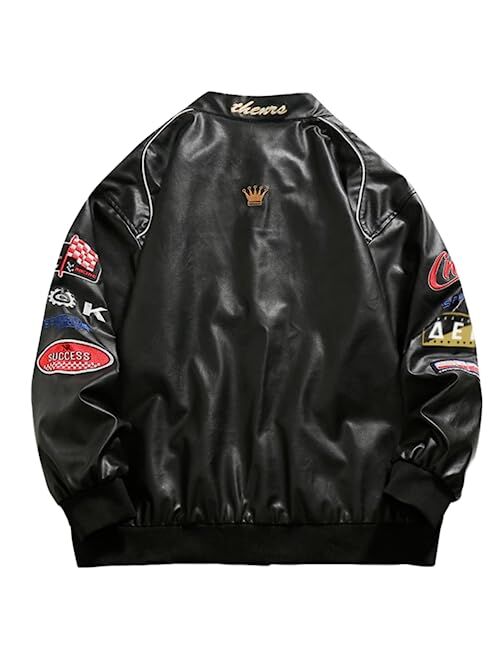 Aelfric Eden Men's Letter Foaming Love Print Varsity Jacket Vintage Graphic Baseball Jacket Unisex Coats Streetwear