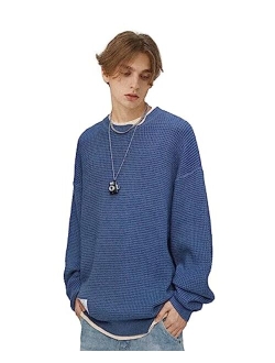 Van Gogh Sweater Sunflower Painting Printed Pullover Mens Long Sleeves Knit Casual Oversized Tops