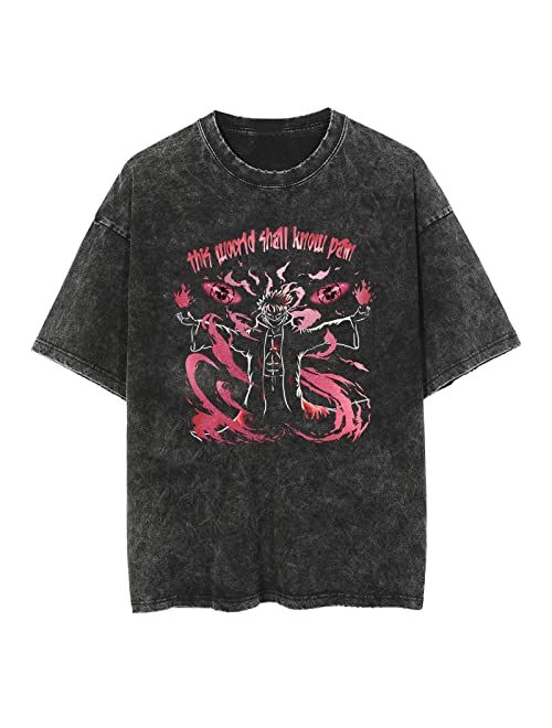 Aelfric Eden Mens Oversized Japanese Harajuku Anime Shirt Unisex Printed Cool Tee