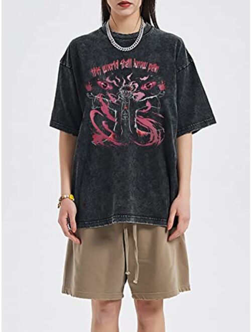 Aelfric Eden Mens Oversized Japanese Harajuku Anime Shirt Unisex Printed Cool Tee