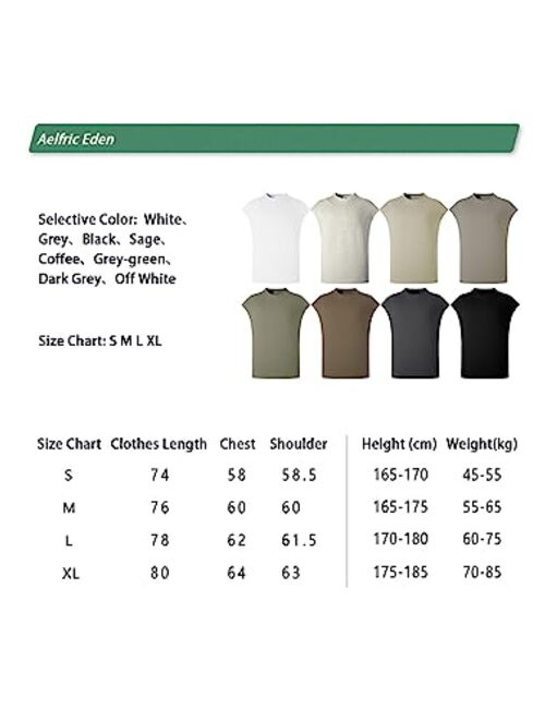 Aelfric Eden Men's Workout Tank Tops Streetwear Solid Cap Sleeve T-Shirts Casual Summer Basic Tees Gym Muscle Tee