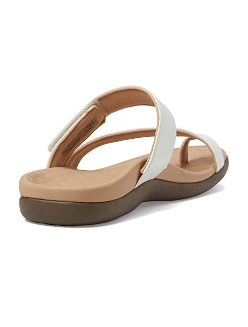 Vionic Women's Rest Morgan Toe-Loop Sandal- Supportive Adjustable Strappy Sandals That Includes an Orthotic Insole and Cushioned Outsole for Arch Support, Medium Fit, Siz