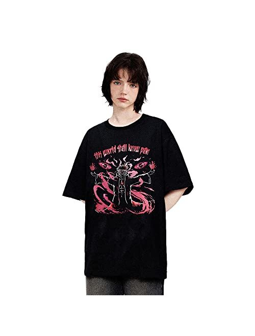 Aelfric Eden Mens Vintage Japanese Graphic Printed Shirt Unisex Streetwear Washed Oversized Cool Tee