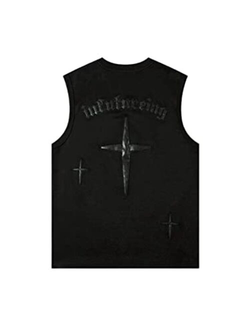 Aelfric Eden Graphic Tank Tops for Men Novelty Y2k Shirts Streetwear Oversized Workout Tank Tops Summer Sleeveless Shirts