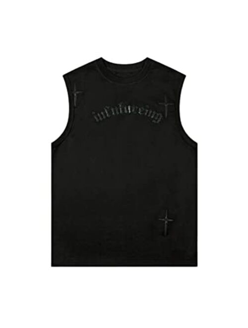 Aelfric Eden Graphic Tank Tops for Men Novelty Y2k Shirts Streetwear Oversized Workout Tank Tops Summer Sleeveless Shirts