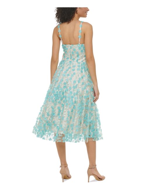 Eliza J Women's Floral V-Neck Sleeveless Fit & Flare Dress