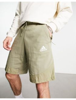 performance adidas Sportswear Game and Go 10" shorts in khaki